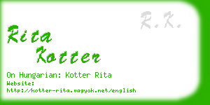 rita kotter business card